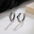 Wholesale Vintage Green Zirconia Copper Earrings on Sale