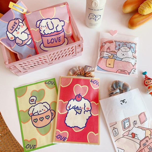 Wholesale Cute Little Bear Snacks, Self Sealing Packaging Bags, Biscuits, Candies, Sub Packaging, Self-adhesive Oil Proof Paper Bags Online now