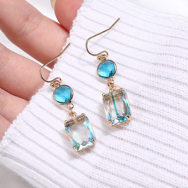 Wholesale Glass Crystal Copper Earrings Fashion