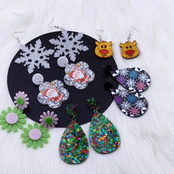 Wholesale Star Mask Carnival Acrylic Earrings Online Hot Sale