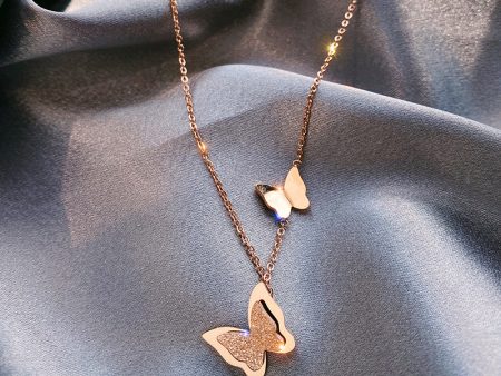 WholesaleTitanium Steel Butterfly Short Necklaces Online now