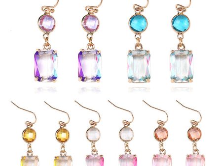 Wholesale Glass Crystal Copper Earrings Fashion