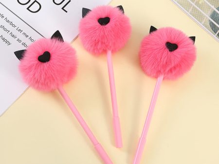 Wholesale Cat Ear Love Plastic Plush Cartoon Ballpoint Pen on Sale