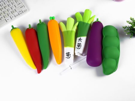 Wholesale Fruit and Vegetable Silicone Pencil Case Hot on Sale