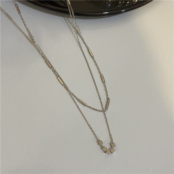 Wholesale Titanium Steel Double Layer Clavicle Necklaces For Discount