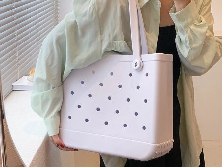 Wholesale Silicone Hollow Hole Handbag Beach Vacation Tote Bag For Discount