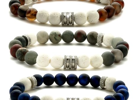 Wholesale Tiger Eye Lava Stone Agate Bracelet Cheap