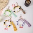 Wholesale Tassel Silicone Wooden Bead Bracelet Keychain Online now