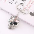 Wholesale Zinc Alloy Color Rhinestone Skull Keychain For Discount