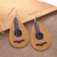 Wholesale Water Drop Guitar Leopard Cactus Leather Earrings Online Sale