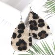 Wholesale PU Leopard Print Water Droplets Earrings Cheap