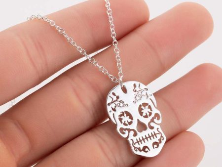 Wholesale Vintage Terror Skull Head Stainless Steel Necklace Hot on Sale