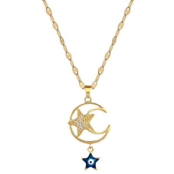 Wholesale Star Moon Stainless Steel Necklaces For Discount