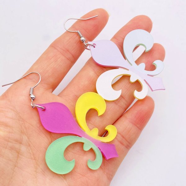 Wholesale Three Color Feather Acrylic Earrings Hot on Sale