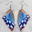 Wholesale Symmetrical Butterfly Wings Leather Earrings Online Sale