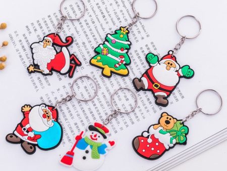 Wholesale Silicone Christmas Decorations Keychain For Sale