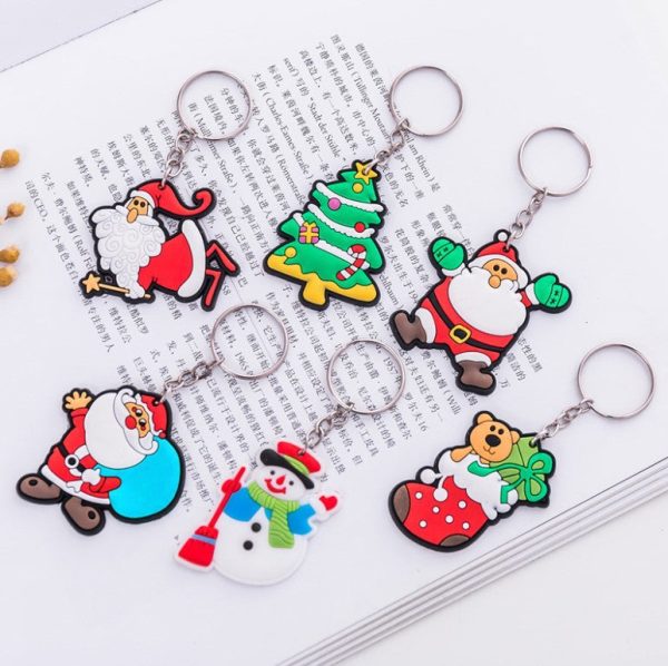 Wholesale Silicone Christmas Decorations Keychain For Sale