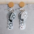 Wholesale 2pairs pack Acrylic Summer Mirror Ocean Seahorse Earrings Hot on Sale