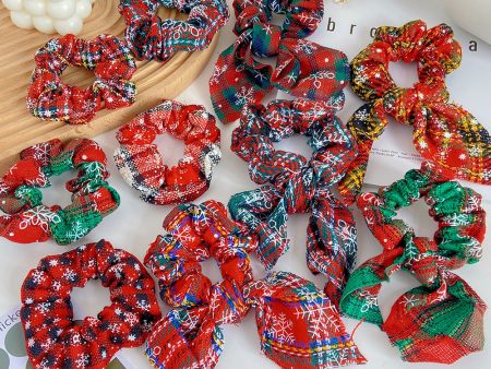 Wholesale Christmas Autumn Winter Fabric Hair Scrunchies Discount