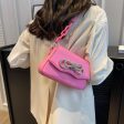 Wholesale Pink PU Small Square Bag Simple Crossbody Bag on Sale