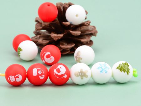 Wholesale 100PCS Silicone Christmas Theme Beads Fashion