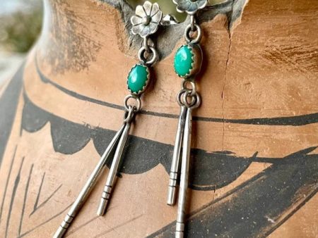 Wholesale Turquoise Tassel Alloy Earrings Online Hot Sale