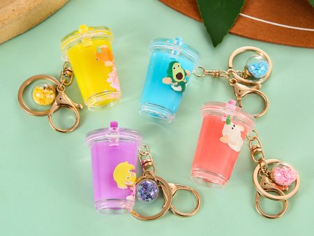 Wholesale Acrylic Milk Bottles Avocado Milk Tea Cups Keychain Online Sale