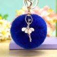 Wholesale Water Diamond Barre Dance Rex Rabbit Hair Ball Little Angel Keychain on Sale