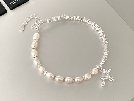 Wholesale Sweet Balloon Dog Pearl Metal Bracelet Hot on Sale