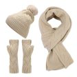 Wholesale Core Spun Yarn Autumn and Winter Outdoor Cold and Warm Hats Scarves Gloves Sets Cheap