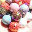 Wholesale 200PCS Colorful Plaid Acrylic Beads Fashion