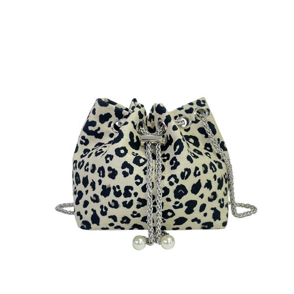 Wholesale Canvas Cow Print Leopard Chain Shoulder Bag For Discount