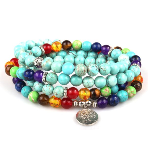 Wholesale 2PCS Turquoise Colorful Life Tree Bracelet Online now