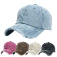 Wholesale Washed Cotton Perforated Denim Cotton Baseball Cap Fashion