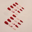 Wholesale Almond Nail Bright Red Diamond Nail Stickers Cheap