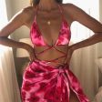 Wholesale Three Piece Set Tie Dye Print Tether Swimwear For Sale