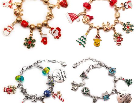 Wholesale 2PCS Christmas Kids Alloy Bracelet Hot on Sale