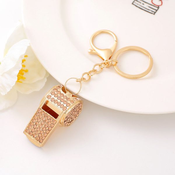 Wholesale Zinc Alloy Diamond Whistle Keychain Online now