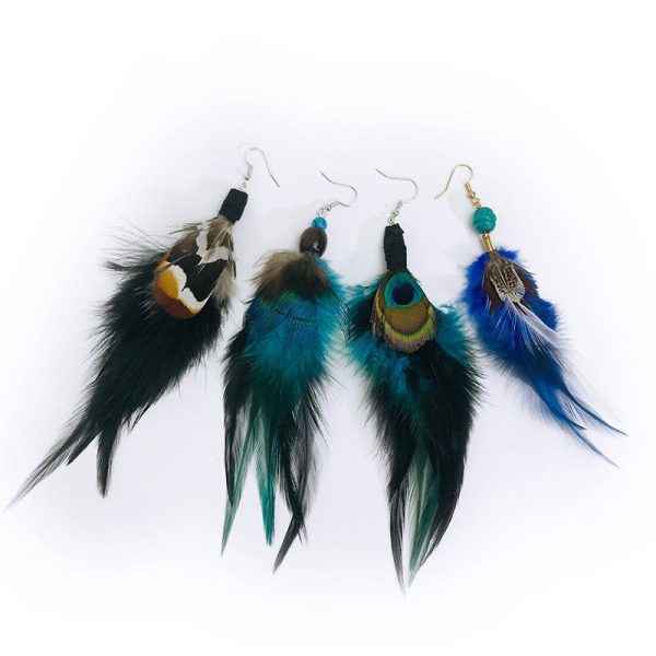 Wholesale 2pair pack Peacock Feather Earrings Online