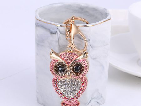 Wholesale Zinc Alloy Diamond Owl Key Chain Cheap