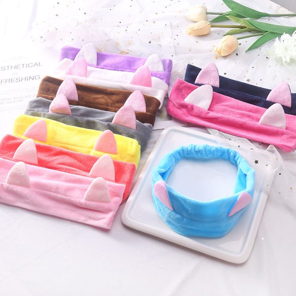 Wholesale Wash Head Cute Rabbit Ear Fabric Headband Sale