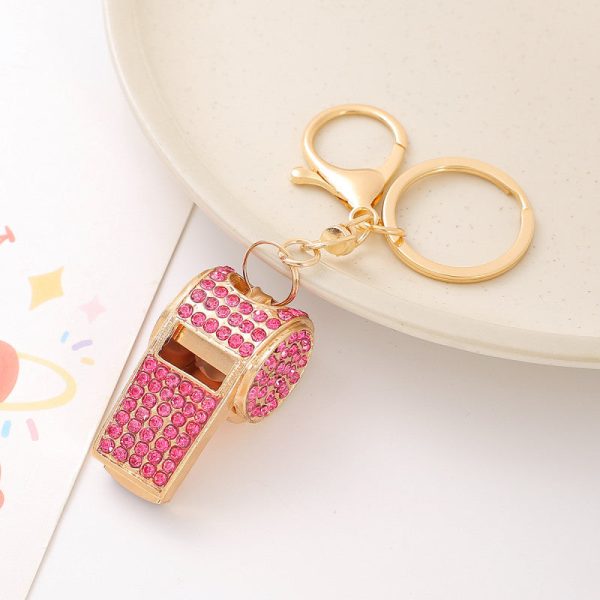 Wholesale Zinc Alloy Diamond Whistle Keychain Online now