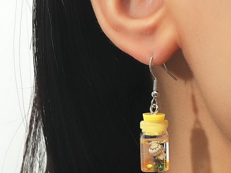 Wholesale Transparent Bottle Creative Fun Resin Earrings Cheap