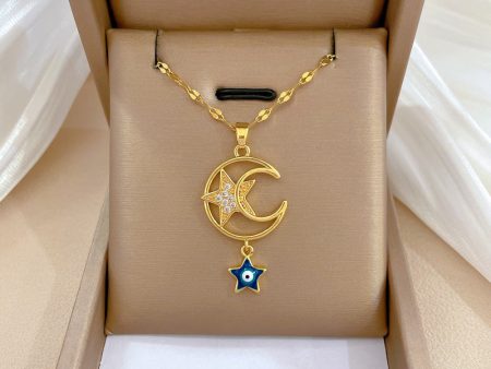 Wholesale Star Moon Stainless Steel Necklaces For Discount