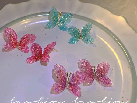 Wholesale 925 Silver Pin Butterfly Resin Earrings For Cheap