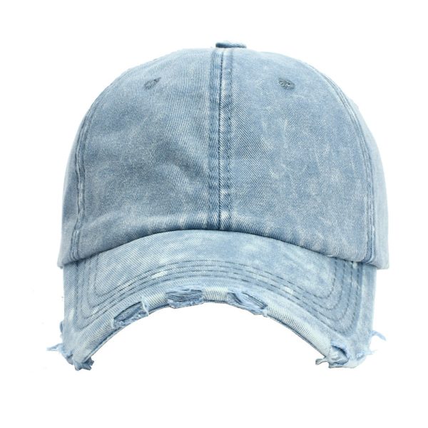 Wholesale Washed Cotton Perforated Denim Cotton Baseball Cap Fashion