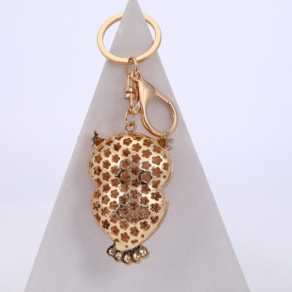 Wholesale Zinc Alloy Diamond Owl Key Chain Cheap