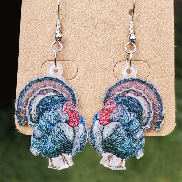 Wholesale 2pairs pack Acrylic Thanksgiving Turkey Pumpkin Earrings For Cheap