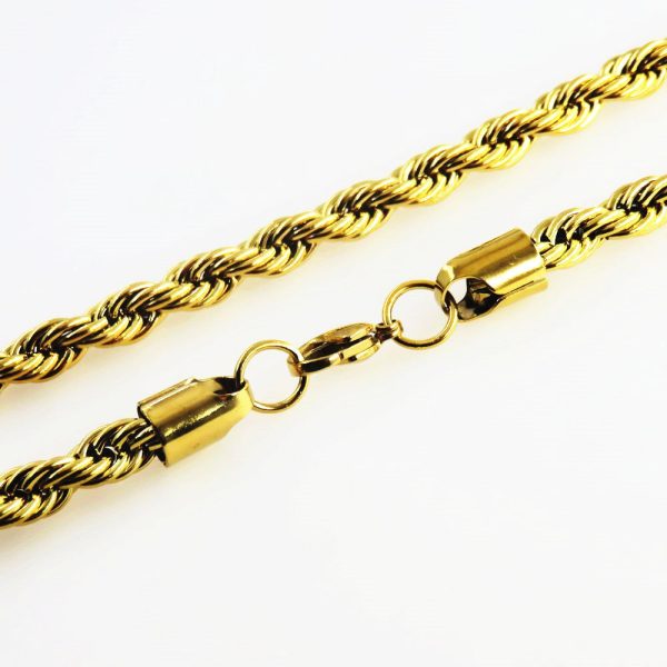 Wholesale Twist Chain Gold Titanium Steel Necklaces Supply