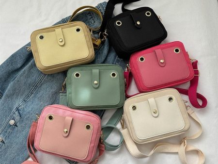 Wholesale Contrasting Color Cute Simple Canvas Shoulder Bag For Discount